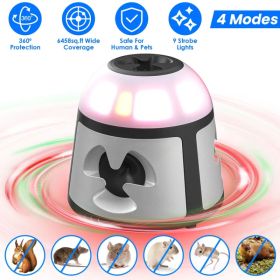 360°Ultrasonic Mice Repellent Indoor Rodent Repeller Rat Squirrel Rodent Control Device with 4 Modes 9 Strobe Lights Alarm Horn for Kitchen Wareh