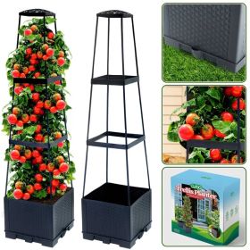 2-Pack 44.8" Self-Watering Tomato Planter With Trellis – Heavy-Duty Indoor & Outdoor Raised Garden Box, Built-in Trapezoid Climbing Grid For Toma