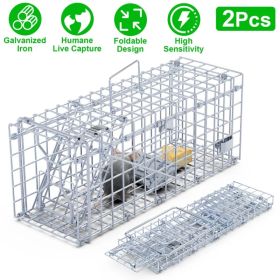 2Pack High-Sensitive Reusable Rat Trap Cage – Quick-Catch One-Touch Trigger, Solid Galvanized Wire, Weatherproof for Home, Kitchen, Garden, Wareh