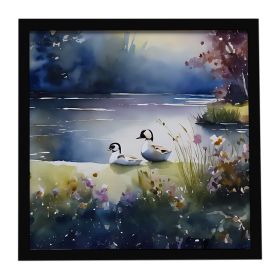 Bufflehead Framed Metal Print Bathroom, Kitchen, Office, Home Decor Wall Art Ready to Hang, Square, 8X8