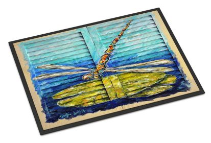 Blue Eyed Dragonfly Doormat Front Door Mat Indoor Outdoor Rugs for Entryway, Non Slip Washable Low Pile, 24H X 36W