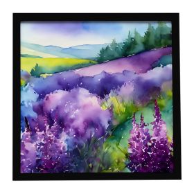 New Hampshire Purple Lilac in Watercolor Framed Metal Print Bathroom, Kitchen, Office, Home Decor Wall Art Ready to Hang, Square, 8X8