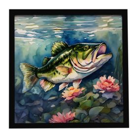 Largemouth Bass Framed Metal Print Bathroom, Kitchen, Office, Home Decor Wall Art Ready to Hang, Square, 8X8