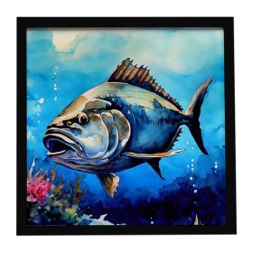 Bluefin Tuna Framed Metal Print Bathroom, Kitchen, Office, Home Decor Wall Art Ready to Hang, Square, 8X8
