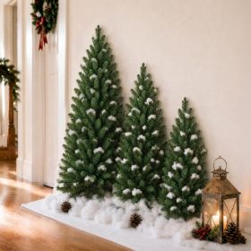 3Pcs Wall Hanging Christmas Trees, DIY Snow-Flocked Holiday Decor (Option: Green)