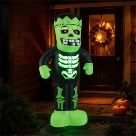 LED-Lit Inflatable Frankenstein (8.4ft) - 90s Fast Inflation Waterproof Outdoor Halloween Decor With Stakes/Ropes (Option: Defaulttitle)