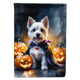 Westie Spaniel Puppy Halloween House Flag Large Porch Sleeve Pole Decorative Outside Yard Banner Artwork Wall Hanging, Polyester, House Size, Mul (Option: Default)