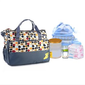 5PCS Baby Diaper Bag Set - Water-Resistant & Stain-Resistant, Multi-Pocket Design for Baby Essentials, Hand & Shoulder Carry - Ideal for Parents (Option: Grey)