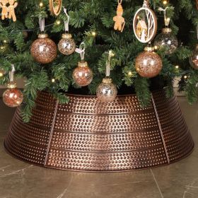 Bronze Metal Christmas Tree Collar, Embossed Dots Pattern, 20.8 27.5 (Option: Bronze)
