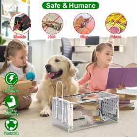 High Sensitivity Rat Trap Cage - Stainless Steel Construction, Humane & Safe - Auto-Locking Door, Indoor/Outdoor Versatility, Easy to Operate (Option: AS  PIC)