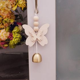Butterfly Hanging Bell For Door, Lucky Wind Chime Decoration For Entrance, Window & Wall, Home Garden Decor (Option: Gold Plated)