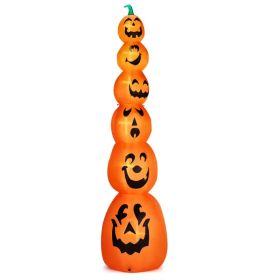 9FT Halloween Inflatable Stacked Pumpkins, Blow Up 6 Pumpkins Inflatable With Built-in LED Lights Outdoor Decorations Large Party Yard Decoration (Option: Defaulttitle)