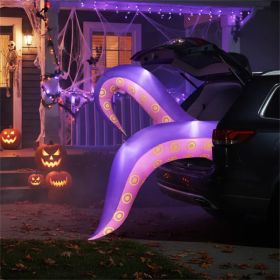 6.5ft Giant Inflatable Tentacles Halloween Decor - Built-in LED Lights, Car Window/Yard Use, Rain/Snow Resistant (Option: Defaulttitle)