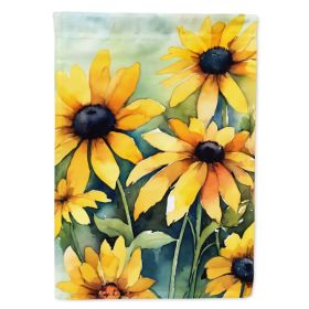Maryland Black-Eyed Susans in Watercolor House Flag Large Porch Sleeve Pole Decorative Outside Yard Banner Artwork Wall Hanging, Polyester, House (Option: Default)