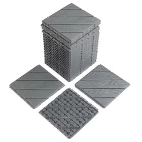 Plastic Interlocking Deck Tiles, 27 Pack, 11.8"x11.8" Waterproof Flooring Tiles for Indoor and Outdoor, Patio Floor Decking Tiles for Porch Pools (Option: as picture)