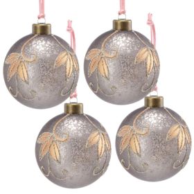 4-piece 4.7-inch Christmas Ball Ornaments, Glass Hanging Decorations For Holiday Tree And Party Decor, FBA Shipped, Prohibited From Sale On The T (Option: 4pcs)