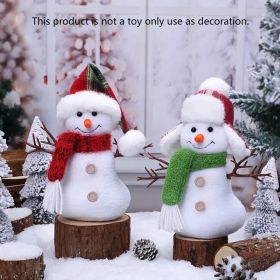 2pcs Christmas and New Year White Winter Fabric Scarf with Hat Snowman Set, Indoor Table Chair Fireplace Decoration - Suitable for People Aged 14 (Option: twig snowman 2pcs)