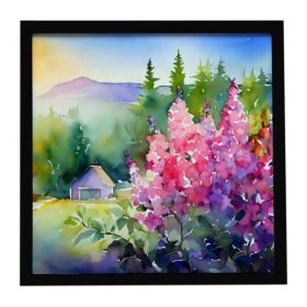 Idaho Syringa in Watercolor Framed Metal Print Bathroom, Kitchen, Office, Home Decor Wall Art Ready to Hang, Square, 8X8 (Option: Default)