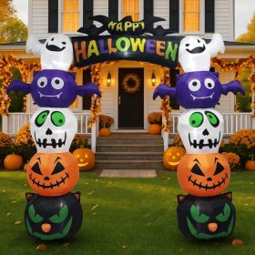 8.2 FT Cute Halloween Inflatables Pumpkin Archway Outdoor Decoration, Giant Blow Up Yard Arch Decorations With Built-in LED Lights For Holiday Pa (Option: Defaulttitle)