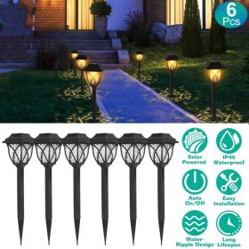 6Pack Solar Powered Stake Light Outdoor Decorative Landscape Lamp IP45 Waterproof Auto On Off Outdoor Light for Pathway Garden Yard Patio (Option: as pic)