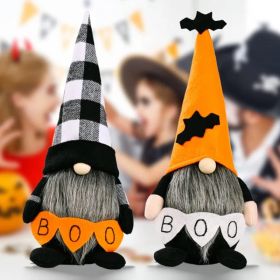 2 Pack Halloween Gnomes Plush Decor,Handmade Witch Swedish Tomte Gnome Nisse Scandinavian Ornaments Elf Dwarf for Home Halloween Day Party Table (Option: Black)