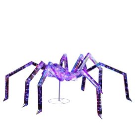 3FT Halloween Decorations Light Up Spider, Outdoor Halloween Decor Lighted Iridescent Spider, Weather Proof Pre-lit Spider With 340 LED Lights, F (Option: Defaulttitle)
