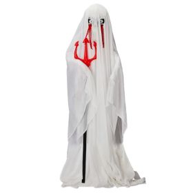 4.3ft Halloween Decorations Outdoor Life Size Animatronics Ghost With Trident, Sound-Actived Party Decor With Green Lights And Creepy Sound, Scar (Option: Defaulttitle)