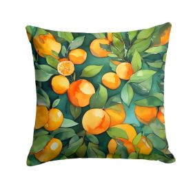 Florida Orange Blossom in Watercolor Throw Pillow Machine Washable, Indoor Outdoor Decorative Pillow for Couch, Bed or Patio, 14Hx14W (Option: Default)