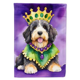 Bernedoodle King of Mardi Gras Garden Flag Mailbox Flag Decorative Yard Flag Banner Outside Patio Artwork Yard Flower Beds, Garden Size, Multicol (Option: Default)