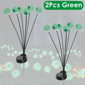 2Packs/4Packs Solar Scary Eyeballs Lights Outdoor Halloween Decoration Swaying Light Halloween Path Lights Ornaments with Total 12LED IP65 Waterp (Option: 2Pcs Green)