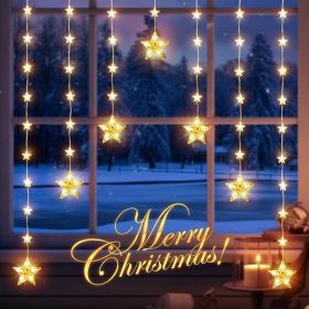 46-Star LED Curtain Lights, Battery Operated, 8 Modes & Timer (Option: YELLOW)