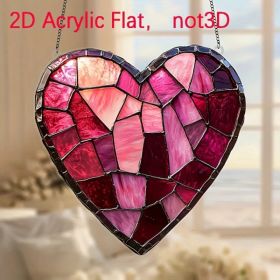 CIFbuy Stained Glass Style Acrylic Heart Sun Catcher Window Hanging Home Decor Gift for Holidays (TikTok, temu pick-up service) (Option: default title)