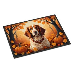 Brittany Spaniel Fall Doormat Front Door Mat Indoor Outdoor Rugs for Entryway, Non Slip Washable Low Pile, 24H X 36W (Option: Default)