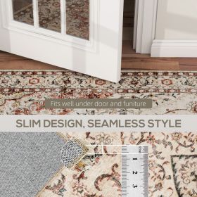 Area Rug 4x6, Machine Washable Rug, Non-Slip Classical Floral Print Floor Carpet for Living Room, Bedroom, Mixed-Brown (Option: Brown)