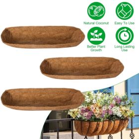 Coconut Fiber Window Box Liners, 24/30/36 Inch Trough Coco Liners for Wire Window Baskets, Woven Coir Planter Add for Balcony, Garden, Indoor & O (Option: 36IN)