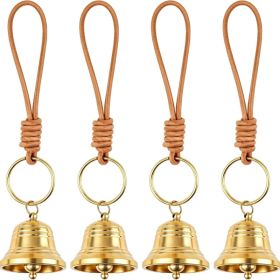 4PCS Small Brass Hanging Bells, Vintage Christmas Door Knob Bells, Rustic Holiday Decorations For Home & Wreaths (Option: Gold)