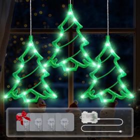 3 Pack LED Christmas Tree Window Lights, 8 Modes With Timer (Option: Green)