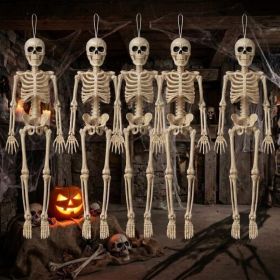 5 Pack Small Skeleton Halloween Decorations, 16 Inch Mini Skeleton Figures For Indoor Outdoor Home, Party, Tabletop & Seasonal Decor (Option: MULTI)