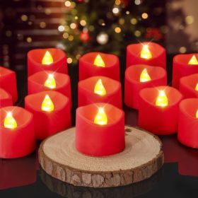 Homemory 24 Pack Red Flameless Battery Tea Light Candles, 200 Hours (Option: Red)