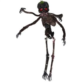 6ft Sound-Activated Halloween Skeleton - Flashing Red Eyes, Spooky Sounds, 4 Poseable Arms + Extra Skull, Hanging Rope (Option: Defaulttitle)