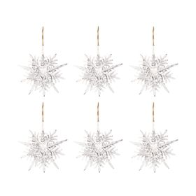 6-piece Set Of 6.1-inch Christmas Tree Ornaments, Snowflake Decorations, Festive Party Supplies, Rustic Christmas Tree Hangings, FBA Shipped, Pro (Option: 6pcs)