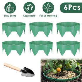 6Pcs/12Pcs 10in Planting Grow Rings Adjustable for Outdoor Plants Interlocking PP Plant Protection Rings with Hand Shovel Deep Watering Plant Gua (Option: 6Pcs/Set)