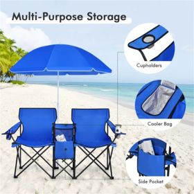 Outdoor camping chair with umbrella (Option: as picture)