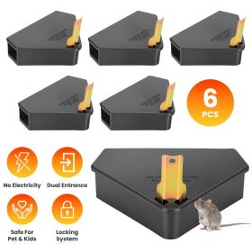 6 Packs Mouse Bait Station with Keys Tamper Resistant Indoor Outdoor Mouse Bait Boxes Reusable Locking Rodent Bait Stations for Home Garage Garde (Option: 6pcs)