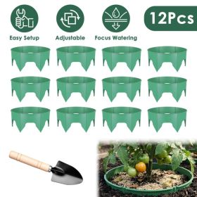 6Pcs/12Pcs 10in Planting Grow Rings Adjustable for Outdoor Plants Interlocking PP Plant Protection Rings with Hand Shovel Deep Watering Plant Gua (Option: 12Pcs/Set)