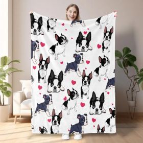 1pc Adorable Fleece Dog Blanket - Soft, Cozy, Lightweight, Warm, Flannel Throw for Couch, Bed, Sofa, Living Room Decor - Perfect for Snuggling Up (Option: default title)