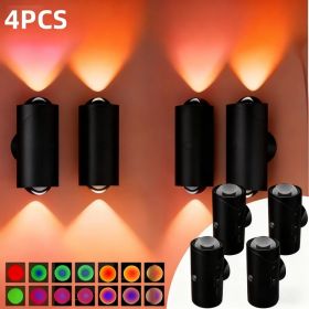 4pcs Rechargeable LED Night Light Wall Lamp Commercial StrobeLight Multi-color Mode Dimmable Indoor Light Magnetic StepLight For Entryway Bedside (Option: Black4PCS)