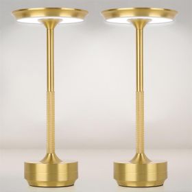 2pcs Rechargeable Cordless Table Lamp, 5000mAh Portable Wireless LED Lamp, 3 Color Modes Stepless Dimming Touch Lamp, Aluminum Alloy Bedside Desk (Option: 2pcs)