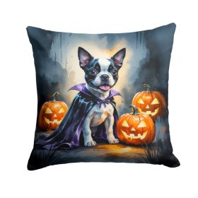 Boston Terrier Puppy Halloween Throw Pillow Machine Washable, Indoor Outdoor Decorative Pillow for Couch, Bed or Patio, 14Hx14W (Option: Default)