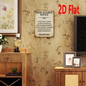 Food Allergy Warning Sign 2D Flat, Sturdy Iron Poster Restaurant Wall Decor (Option: Tin)